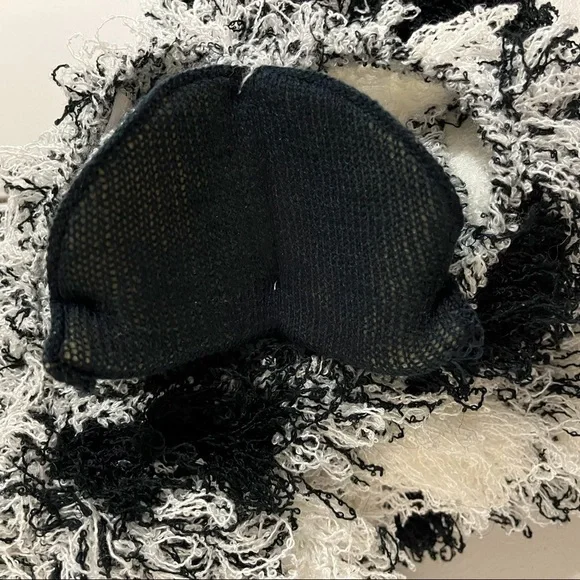 Sideffects Vintage Shaggy Sweater Hand Crocheted Checkered Pattern Vintage Small - Picture 7 of 7